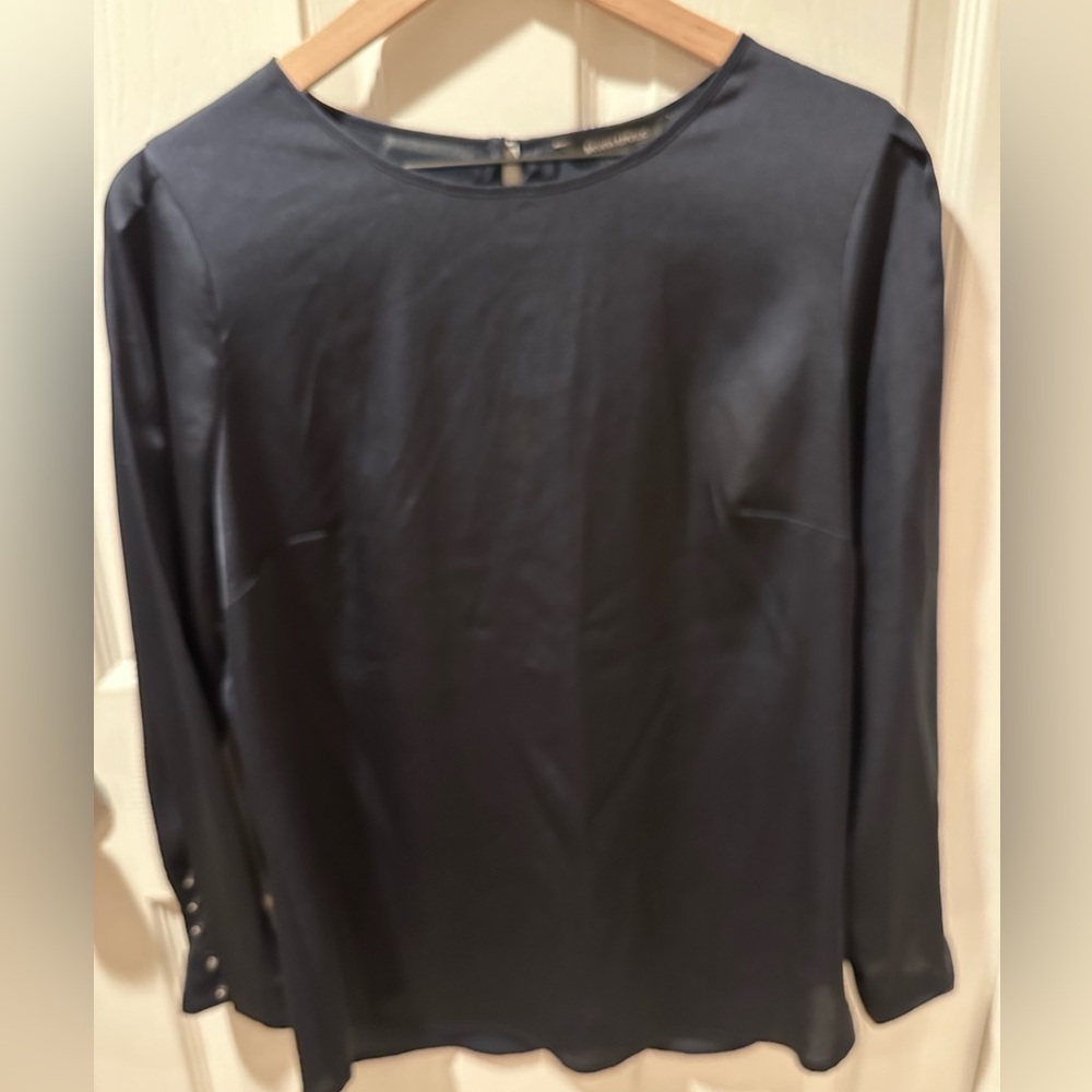 Banana republic Black Satiny long sleeve blouse- size Medium